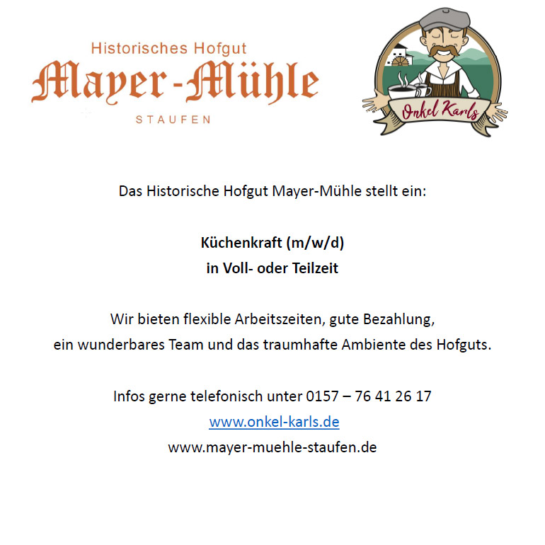 Stellenanzeige Küchenkraft (m/w/d) in Voll- oder Teilzeit